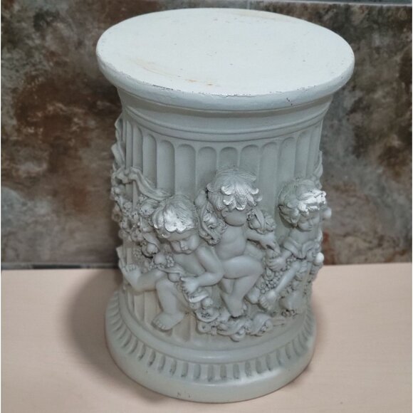 Decorative Column Pillar Plaster Cherub Carving Putti Floral Leafy Motif - Picture 9 of 13